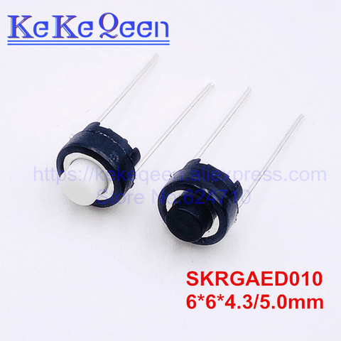 Free shipping 500pcs SKRGAED010 ALPS Tact Switch 6*6*4.3/6*6*5 Micro switch 6*6*4.3mm/6*6*5mm DIP-2 Tactile Push Button Switch ► Photo 1/6
