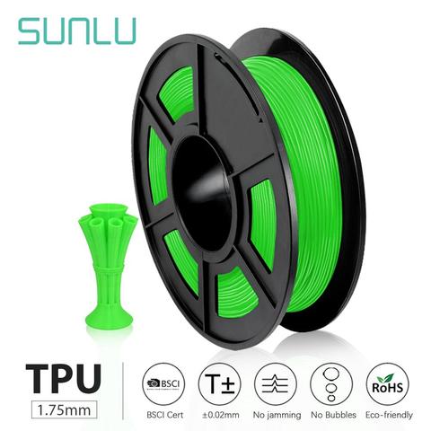 SUNLU TPU Flexible Filament 1.75mm 0.5 kg new DIY full color 3d Printer Plastic Filament Flexible Filament for FDM 3d Printer ► Photo 1/6