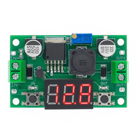 1pcs LM2596 module DC 4.0~40 to 1.3-37V Adjustable Step-Down Power Module + LED Voltmeter ► Photo 1/6