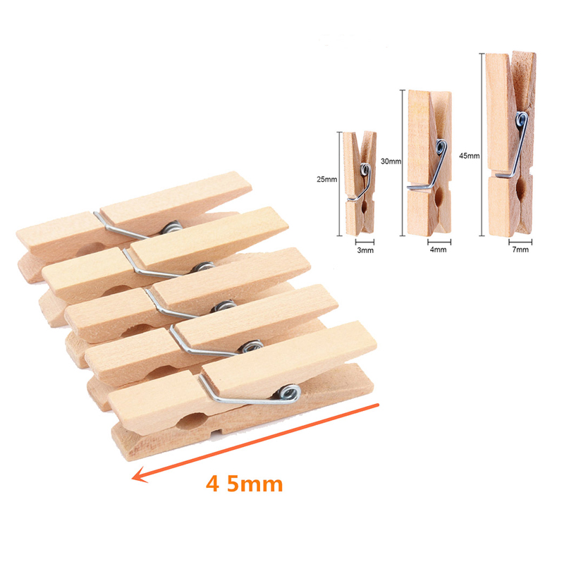 100pcs Wooden Clothespins Small Picture Clips Photo Paper Peg Pin Craft  Clips for Crafts Decoration, Hanging Photo ( Black ) - AliExpress