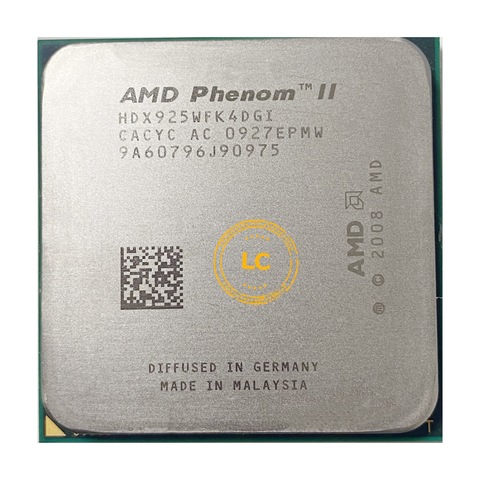 AMD Phenom II X4 925 95W 2.8 GHz Quad-Core CPU Processor HDX925WFK4DGI/HDX925WFK4DGM Socket AM3 ► Photo 1/2