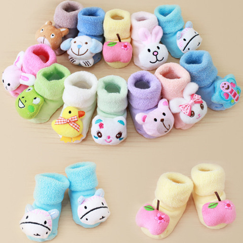 Cartoon Newborn Kids Baby Girls Boy Anti-Slip Warm Toddler Socks Slipper Shoes Boots for 0-12 Months Baby Soft Warm Infant Socks ► Photo 1/6