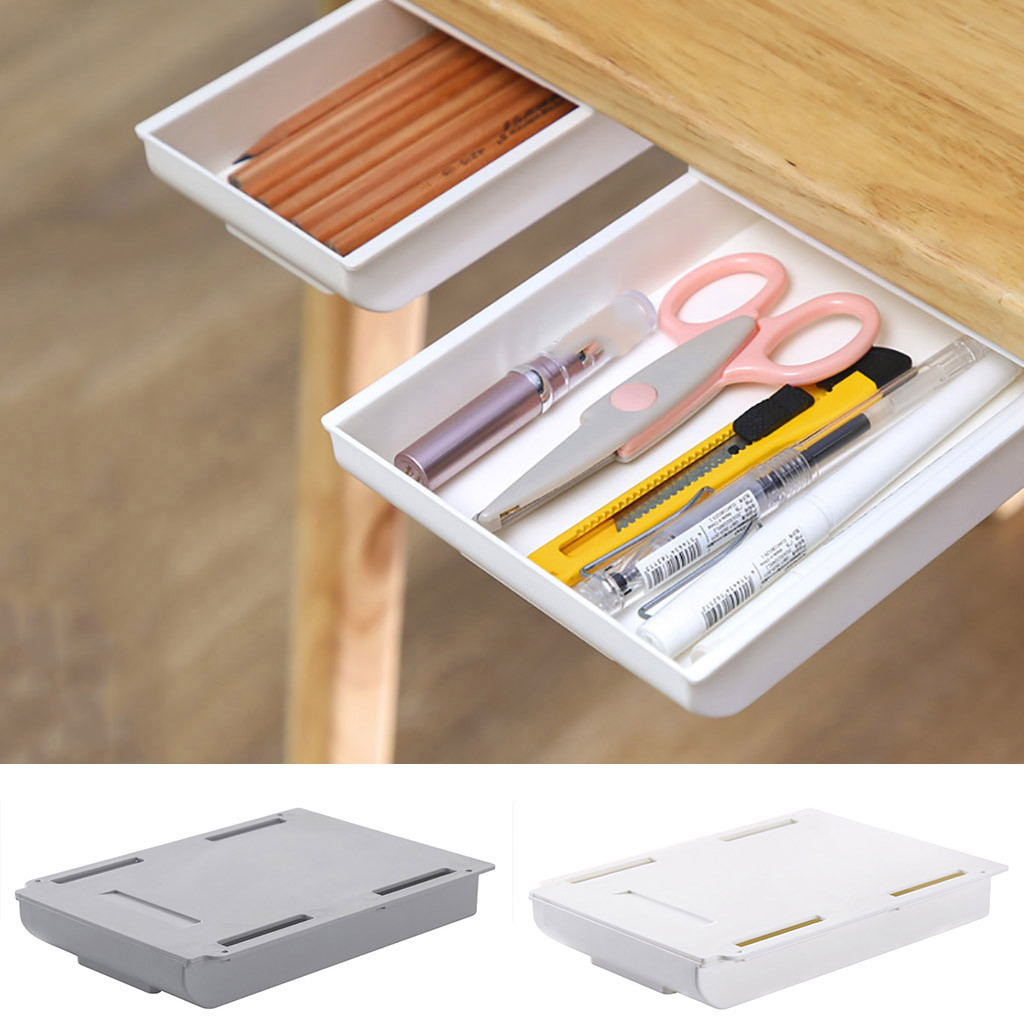 Plastic Organizer Memo Pen Stationery Storage Box Case Desk Drawer Divider Tools 