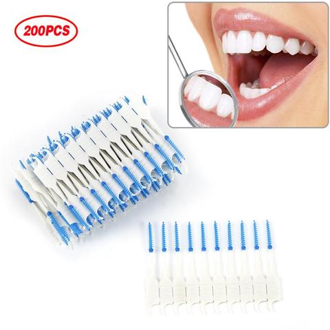 200/120/40pcs Dual Clean Dental Floss Head Hygiene Interdental Brush Toothpick Adults Interdental Brush Clean Oral Care ► Photo 1/6