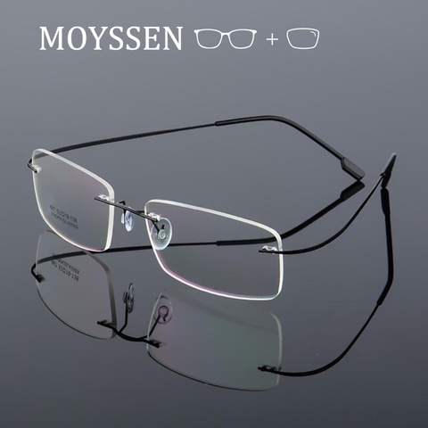 Customized Men Women Business Optical Prescription Eyeglasses Myopia Presbyopia Progressive Titanium Alloy Rimless Glasses ► Photo 1/5