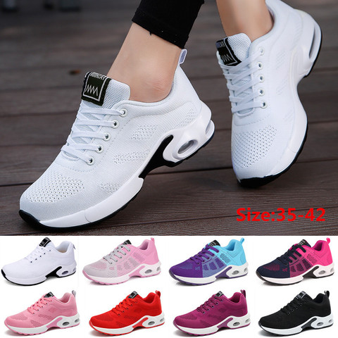 Fashion Women Lightweight Sneakers Outdoor Sports Breathable Mesh Comfort Running Shoes Air Cushion Lace Up ► Photo 1/6