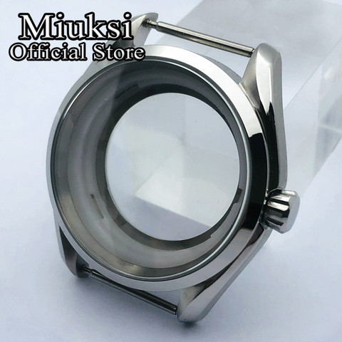Miuksi 40mm silver sterile case sapphire glass stainless steel watch case fit NH35 NH36 movement ► Photo 1/6