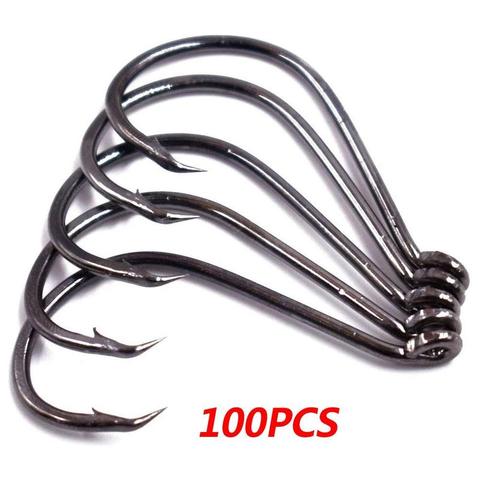 100pcs Mustad Jigging Hooks High Carbon Steel Deep Ocean Fishing Large Barbs With Circle Squid Grouper Peche ► Photo 1/6