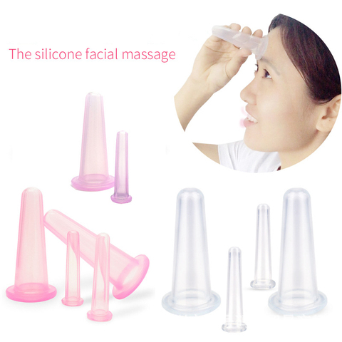 Hotsale Silicone Jar Vacuum Cuppings Can for Body Fack Facial Massage Tool Suction Cans Anti Cellulite Cups Set Health Care Tool ► Photo 1/6