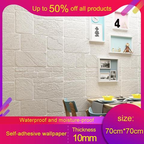 3D Wall Stickers Thick Sandstone Self-adhesive Wallpaper Brick Pattern Collision Living Room Wall Stickers Bedroom Net Red Room ► Photo 1/6