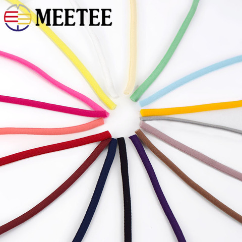 Meetee 5M 3mm/5mm Polyamide Rope Oil Core Elastic Band for Ear Hang Strap Lace Ribbon DIY Ring Shoes Decoration Accessories ► Photo 1/6