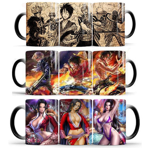 VIP 350ml One Piece Coffee Mugs and Mug Creative Color Change Tea Cup Luffy Zoro Anime Ceramic Milk Cups Novelty Gifts ► Photo 1/6