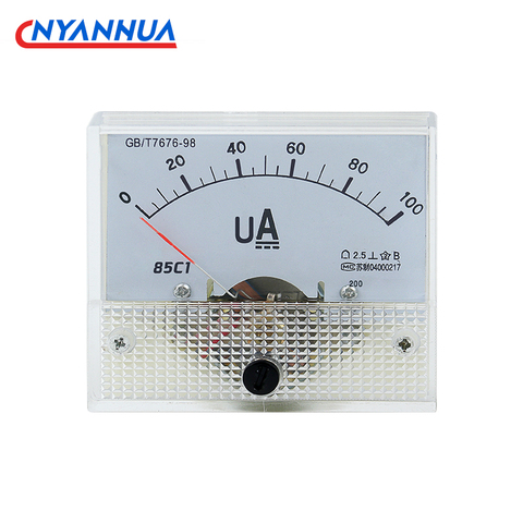 85C1-uA DC Pointer Ammeter  Analog Ammete Microammeter Mechanical Current Meter Panel AMP Meter 50uA 100uA 200uA 300uA 500uA ► Photo 1/6