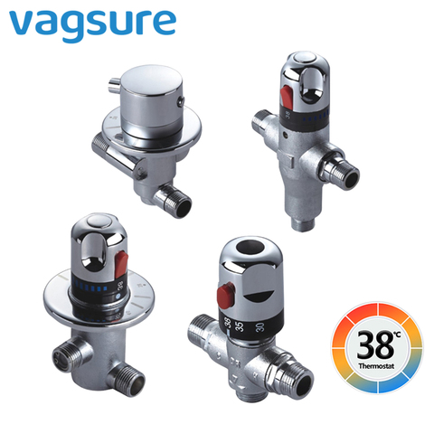 Brass Single Thermostatic Valve Cartridge Shower Bath Mixing Valve Cartridge Cold & Hot Water Mixed Single Valve ► Photo 1/6