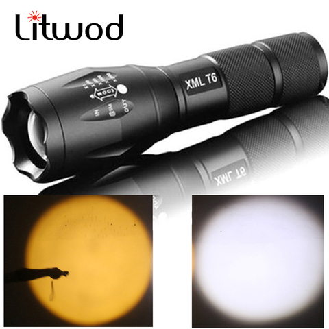 LED tactical flashlight torch 8000 Lumens XM-L2 U3 Zoomable self defense portable lantern 5 mode adjustable camping light lamp ► Photo 1/6