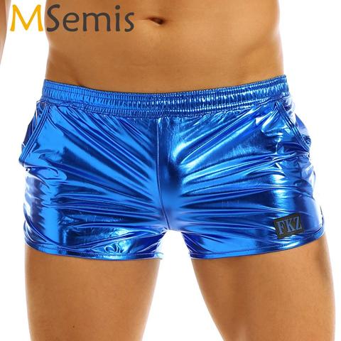 Mens Shiny Metallic Boxer Shorts Low Rise Stage Performance Clubwear Costume Males Shorts Trunks Underpants Bottoms Cueca Homme ► Photo 1/6