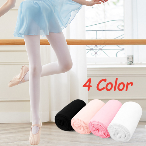 Pink Kids Girls Dance Ballet Tights Soft Microfiber Socks White Proffessional Dance Leggings New Arrival ► Photo 1/6