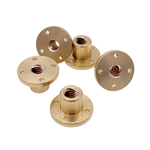 1pcs T10 leadscrew nut Pitch 2mm Brass Nut Brass Lead Screw Nut for CNC Parts 3D Printer Accessories ► Photo 1/6