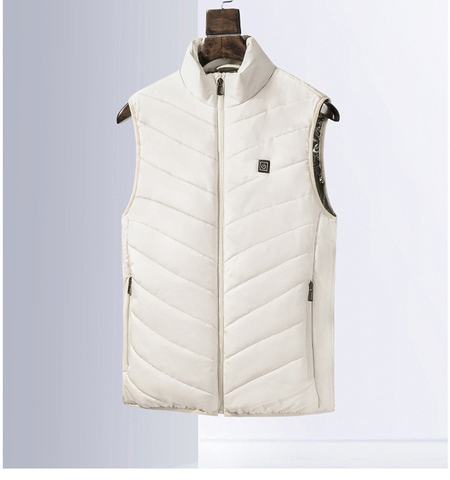 5 Color Outdoor Heated Vest Men Women Winter Sleevless USB Heating Jacket Stand Collar Heating Thermal Waistcoat Hiking Coat ► Photo 1/6