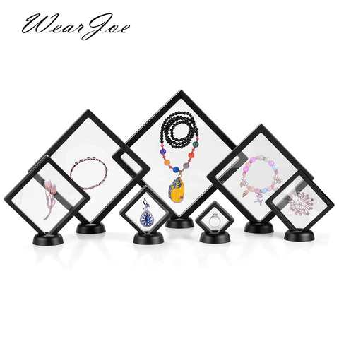 Transparent Film Jewelry Packing Box Suspended Ring Earrings Display Stand Holder Coin Collection Gems Storage PET Membrane Case ► Photo 1/6