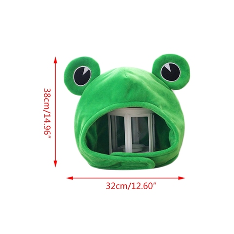 Funny Big Frog Eyes Cartoon Plush Hat Toy Green Headgear Cap Cosplay Costume E15E ► Photo 1/6
