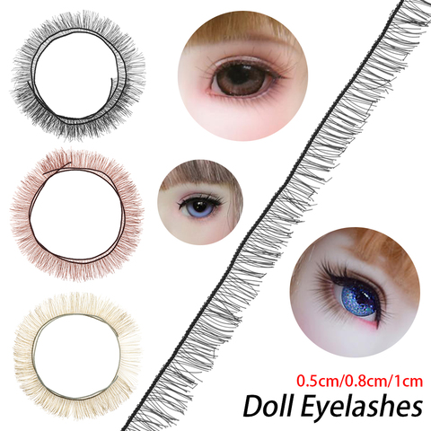 5Pcs 20cm Kids DIY Doll False Eyelashes 3 Colors Eye Lash Dolls Accessories Black Brown Tawny Children Toy Decoration Gifts ► Photo 1/6