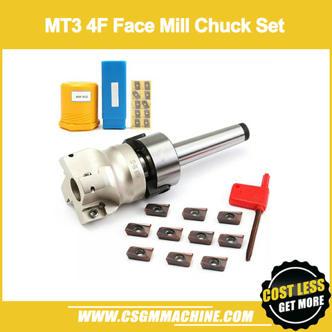 400R 50-22-4T MT3 4F Face Mill Chuck Set with 10 pcs CNC insert for milling machine work ► Photo 1/2