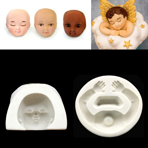 Baby's Face Arm Shape Silicone Sugarcraft Mold Fondant Cake Decorating Tools Candy Clay Cookie Cupcake Chocolate Baking Mold ► Photo 1/6