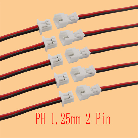 Mini Micro JST Cable Connector 2 Pin PH 1.25mm Male and Female Socket with Plug Jack terminal Wires Cables Length 150mm ► Photo 1/3