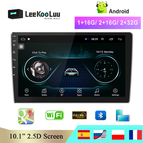 LeeKooLuu 2 din Car Radio GPS Android Multimedia Player Universal 10.1