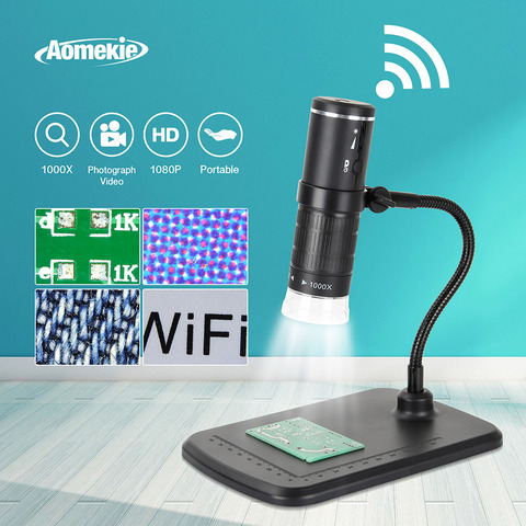 1000X Digital WIFI Microscope 8 LED 800mAh Rechargeable 1080P Smart Phone Microscope Camera Video for PCB Solder Slides Watching ► Photo 1/6