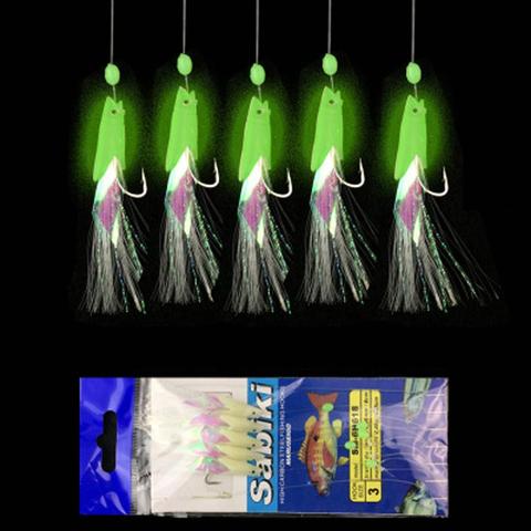 Wifreo 5pcs/bag Sea/ Salterwater Fishing Freshwater Fishing Sabiki Rigs String Hook Flash Luminous Fish String Hook ► Photo 1/6