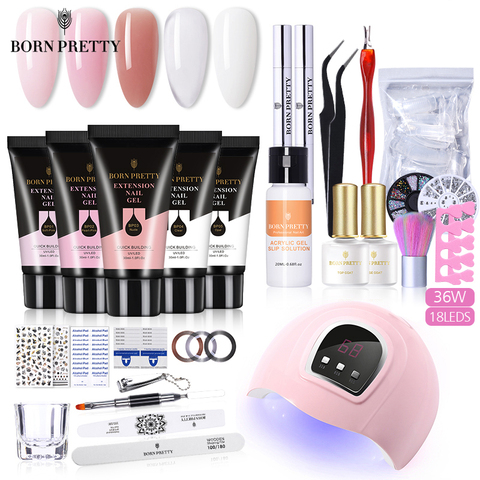 BORN PRETTY Quick Extension Gel Nail Polish Set Hard Jelly Soak Off Gel Varnish UV Gel Set Nail Art Extending Nail Gel Polish ► Photo 1/6