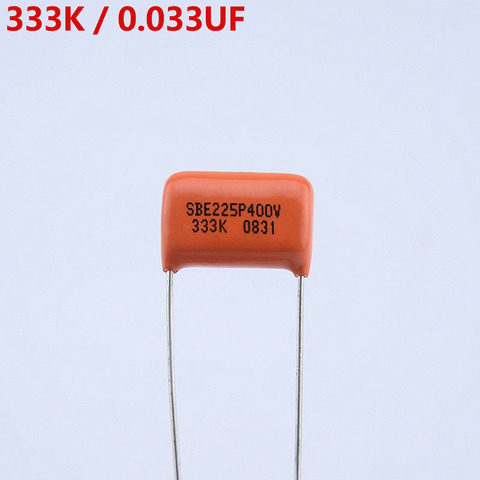 GuitarFamily Orange Tone Capacitor  CDE225P  333K  0.033UF 100V  For Electric Guitar Bass Cap MADE IN USA ► Photo 1/3