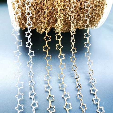 No Fade 1 Meter Star Chain Necklace Gold Silver Chain 5mm Hollow Out Metal Copper Chains Jewelry Making Components Craft DIY ► Photo 1/6