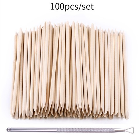 100pcs/set 50pcs/set Women Lady Double End Nail Art Wood Stick Cuticle Pusher Remover Pedicure Professional Nail Art Tool Set ► Photo 1/6