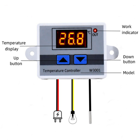 W3001 LED Digital Control Temperature Microcomputer Thermostat Switch Thermometer New Thermoregulator 12/24/220V ► Photo 1/3