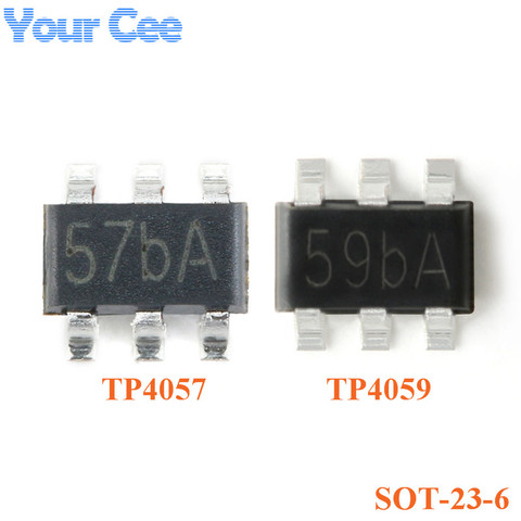 10pcs TP4057 TP4059 57b 59b SOT-23-6 SMD 500mA 600mA Lithium Battery Charger IC Chip ► Photo 1/3