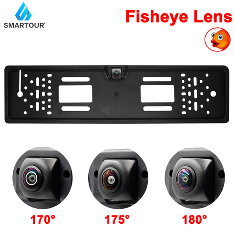 European Car Number License Plate Frame Rear View Camera Fisheye Night Vision Reverse Backup Parking RearView Cam Auto Accessory ► Photo 1/5