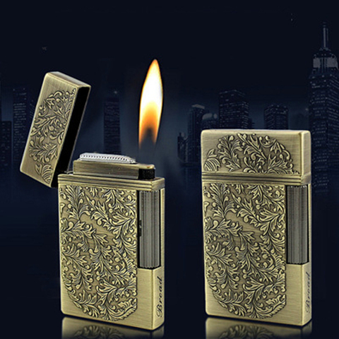 Bussiness Gas Lighter Grinding Jet Gasoline Flint Lighter Butane Metal Gas PING Bright Sound Cigarette Cigar Lighter Inflated ► Photo 1/5