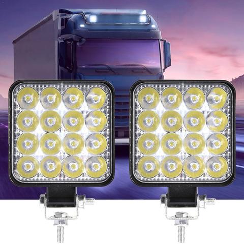 2pcs LED Car Light Flood Beam Lights Work Light 3520LM 48W Leds Spotlights Fog Lighting IP68 For Trucks Boating Fishing SUV ► Photo 1/6