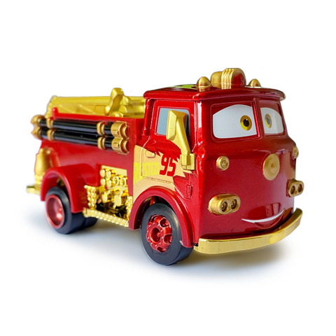 Cars 3 Disney Pixar Toys New Golden Fire Rescue Car Lightning McQueen Jackson Storm Metal Alloy Diecast Boy Car Birthday Gift ► Photo 1/6