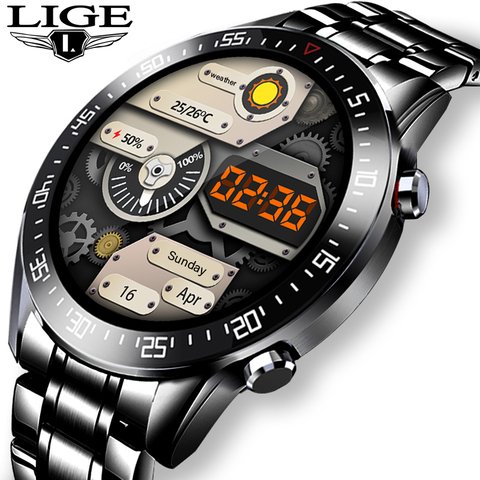 LIGE 2022 New Full circle touch screen Mens Smart Watches IP68 Waterproof Sports Fitness Watch Man Luxury Smart Watch for men ► Photo 1/6