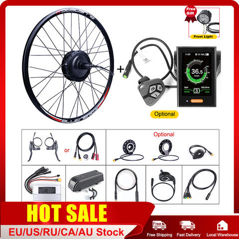 Bafang 48V 500W Rear Wheel Hub Motor Electric Bicycle Conversion Kits 20 26 27.5 700C Wheels E-bike D Rotary  Flywheel Engine ► Photo 1/6