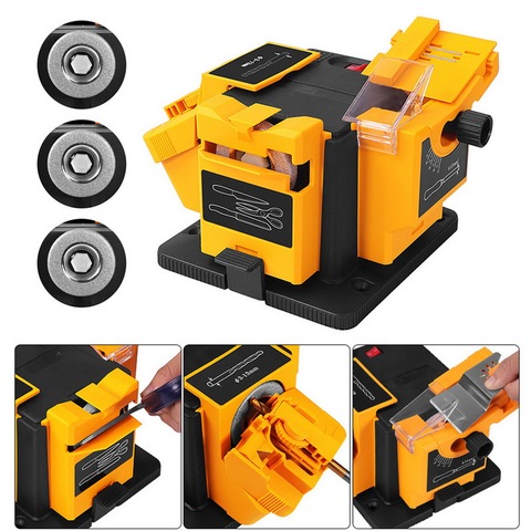 96W/65W 3 in1 Multifunction Knife Sharpener Electric Drill Sharpening Machine Kitchen Knife Sharper Grinding Sharpener US EU ► Photo 1/6