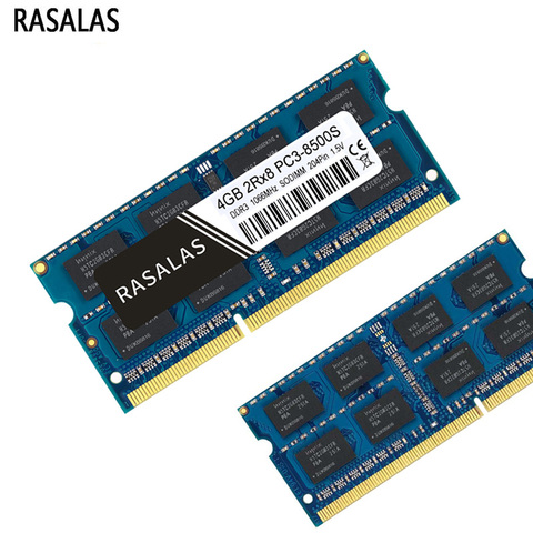 RASALAS 1.5V 1.35 Memory RAM DDR3 DDR3L 8G 4G 2G Laptop 8500s 10600s 12800s 1066 1333 1600MHz SODIMM 204PIN Notebook Memoria RAM ► Photo 1/6
