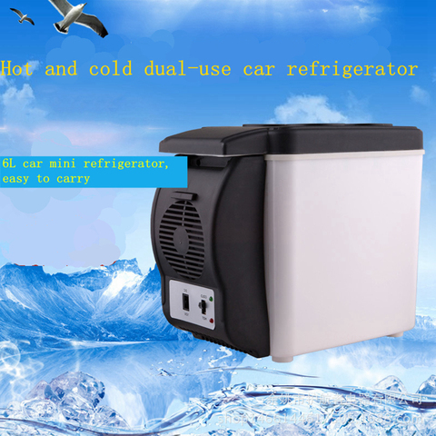 12V 6L Car Refrigerator Auto Mini Fridge Refrigerators Freezer Cooling/Warmer Box Frigobar Food Fruit Storage Fridge Compressor ► Photo 1/6