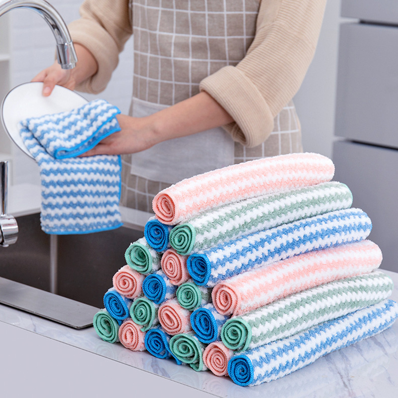 Anti Grease Dish Wipe Kitchen Towel Cleaning Cloth Rag Fiber Bamboo Magic New 