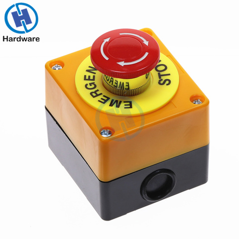 Red Sign Emergency Stop Mushroom Push Button Switch NO+NC AC660V/10A ► Photo 1/1