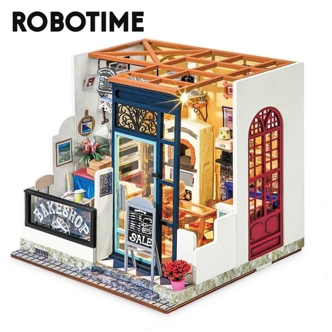 Robotime Rolife DIY Nancy's Bake Shop Doll House with Furniture Children Adult Miniature Dollhouse Wooden Kits Toy DG143 ► Photo 1/5